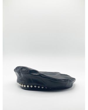 SVNX Ava Pu Leather Beret With Faux Pearl Trims - Blue