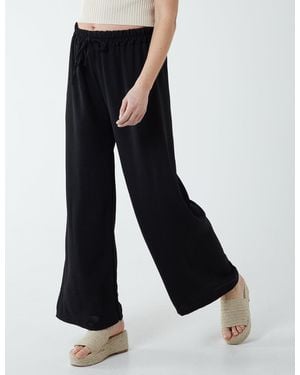 Blue Vanilla Drawstring Wide Leg Trousers - Blue