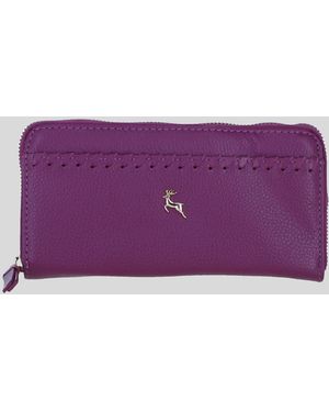 Ashwood Leather Multi-Pocket Zip Around Wallet And Purse - Purple