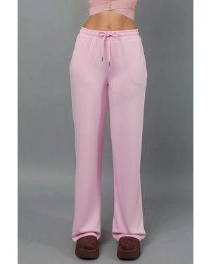 Hiccup Soft Modal Touch Wide Leg Joggers - Pink