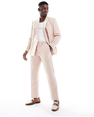 ASOS Straight Leg Suit Trousers With Wool - White