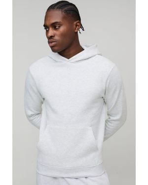 BoohooMAN Basic Slim Over The Head Hoodie - White