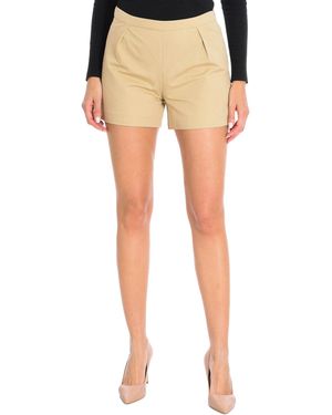 Benetton Womenss Side Zipper Shorts 4Gh5590V3 - Natural