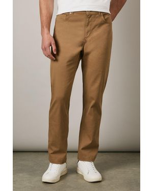 MAINE Stone Stretch Twill Straight Leg Jeans - Brown