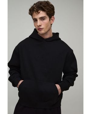 BoohooMAN Basic Bm Signature Oversized Boxy Hoodie - Black
