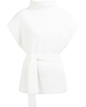 Dreimaster Gebreide Poncho Wolwit