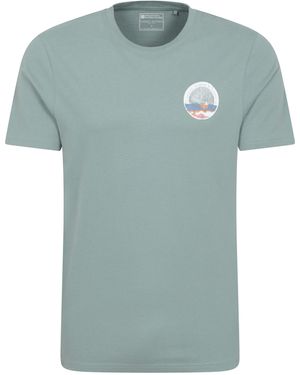 Mountain Warehouse St Davids T-Shirt Cotton Breathable Everyday Summer Printed Tee - Green