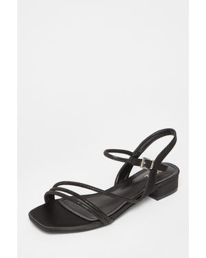 Quiz Diamante Strappy Sandals - Black