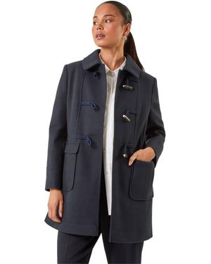 Roman Petite Patch Pocket Duffle Coat - Blue