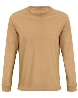 Sol's Adult Pioneer Organic Cotton Long-Sleeved T-Shirt (Dark) - Brown