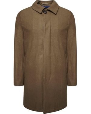 Harry Brown London Wool Blend Overcoat - Brown