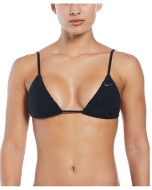 Nike Tie Back Textured Triangle Bikini Top - Blue