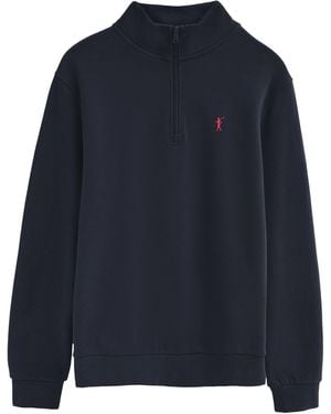 POLO CLUB High-Neck Sweatshirt With Zip And Rigby Go Embroidery Cotton - Blue