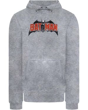 Dc Comics Vintage Batman Logo Hoodie Cotton - Grey