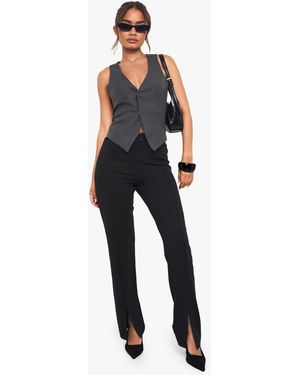 Boohoo Ponte Split Hem Legging - Blue