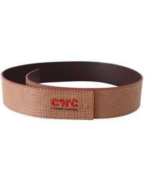 CoSTUME NATIONAL Leather Logo Fashion Waist Belt - Brown