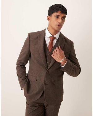 ASOS Slim Suit Jacket - Brown