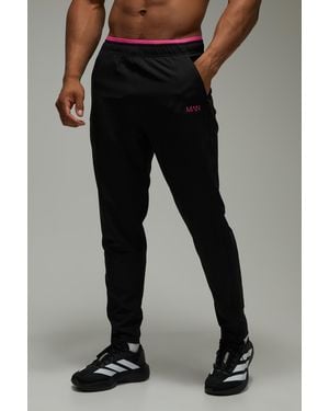 BoohooMAN Active Neon Logo Jogger - Black