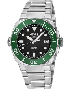 Gevril Fortuna 316L Stainless Steel Case, Bezel, Enamel Dial, Bracelet - Grey