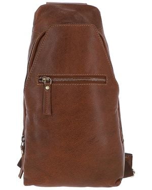 Ashwood Leather Real Three Pocket Sling Bag - Brown