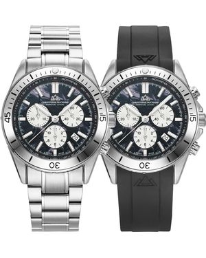 Christophe Duchamp Metorite Dial With Metal Bracelet/ Interchangeable Rubber Strap - Metallic