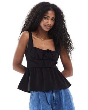 Miss Selfridge Jersey Milkmaid Corset Top - Black