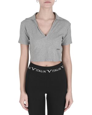 Versace 19.69 Abbigliamento Sportivo 19V69 Crop Top Cloe Cotton - Grey