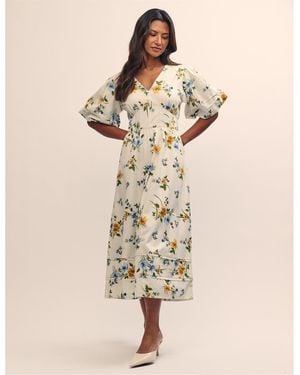 Nobody's Child Nobodys Clover V-Neck Midi Dress - Natural