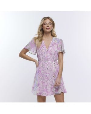 River Island Mini Shirt Dress - Purple