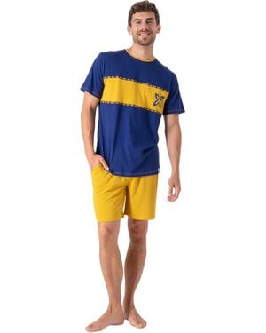 Munich Summer Short Pyjamas Mu9 - Blue