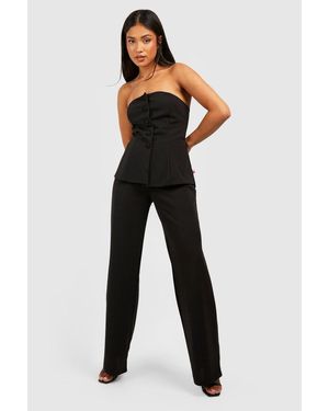 Boohoo Petite Bandeau Jumpsuit - Black