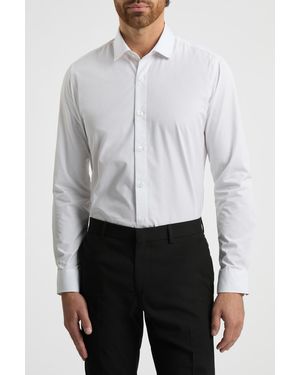 Limehaus Slim Fit Cotton Single Cuff Reguar Collar Shirt - White