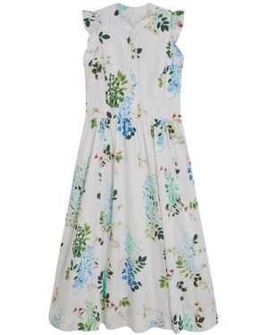 Ted Baker Giolia Cotton Printed Sleeveless Midi Dress - Blue