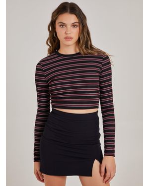Pink Vanilla Striped Long Sleeve Top - Purple