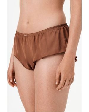 Penti Satin Chiffon Shorts - Brown