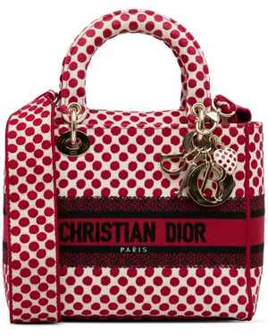Dior Ama Polka Dot Handbag - Red