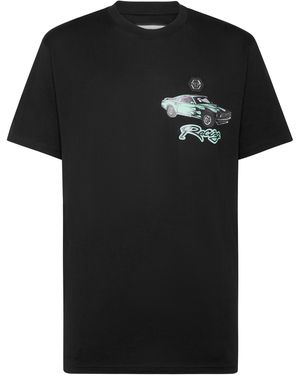Philipp Plein T-shirt Ronde Hals Racing - Zwart