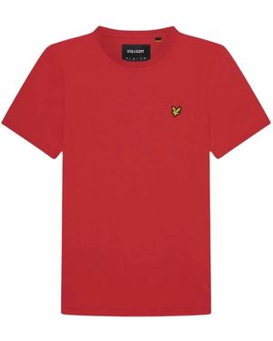 Lyle & Scott Brand Chest Logo Gala T Shirt Cotton - Red