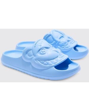 BoohooMAN Evil Teddy Slider - Blue