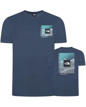 The North Face M Digi Mountain Ss Shady T Shirt Cotton - Blue