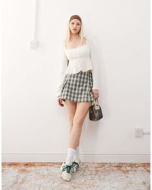 Reclaimed Vintage Mini Skort - White