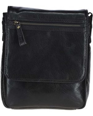 Ashwood Leather Sleek Real Messenger Bag With Multiple Pockets - Black