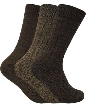 Sock Snob 3 Pairs Cushioned Sole Wool Blend Walking Hiking Socks For Boots - Black