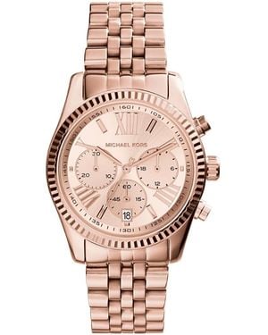 Michael Kors Lexington Mk5569 Chronograph Ladies Watch Stainless Steel - Pink