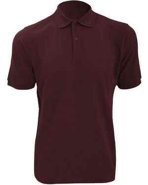 Russell Ripple Collar & Cuff Short Sleeve Polo Shirt - Red
