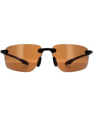 Serengeti Rimless Dark Sanded Phd 2.0 Polarized Drivers - Brown