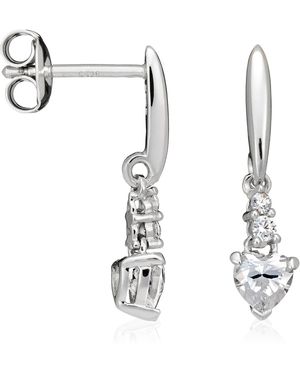 Orphelia 925 Sterling Drop Earrings - White