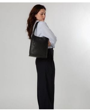 NiNa Amora 'Catarina' Leather Tote Bag - Black