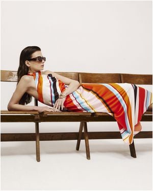 River Island Maxi Dress Halter Satin - Red