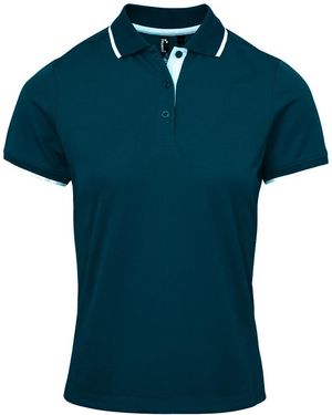PREMIER Ladies Coolchecker Contrast Pique Polo Shirt - Green